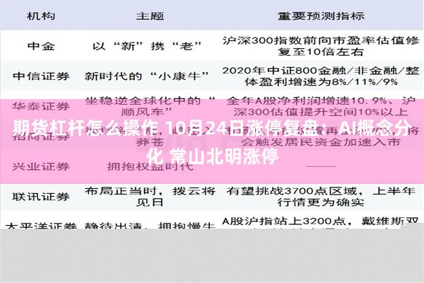 期货杠杆怎么操作 10月24日涨停复盘：AI概念分化 常山北明涨停