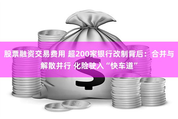 股票融资交易费用 超200家银行改制背后：合并与解散并行 化险驶入“快车道”